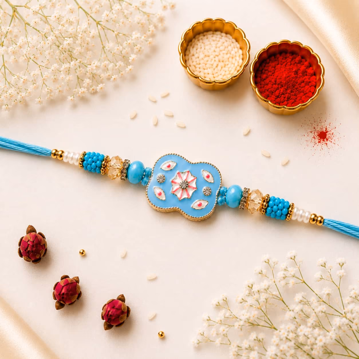 Azure Bloom Designer Rakhi