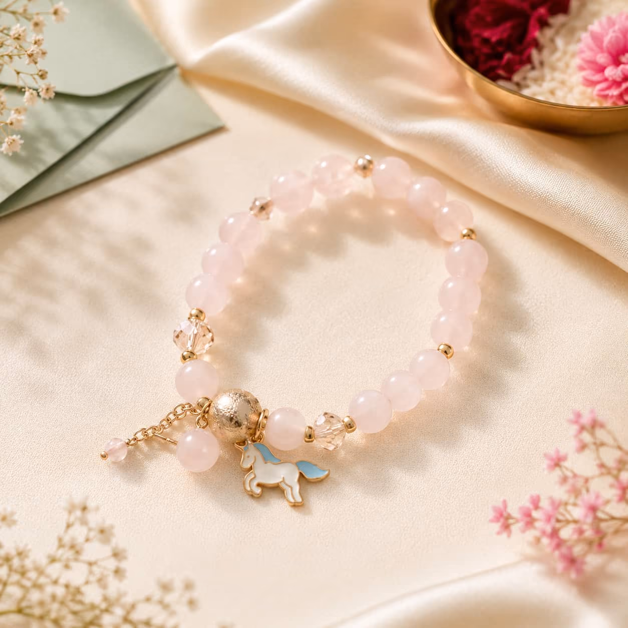 Blush Unicorn Bracelet Rakhi
